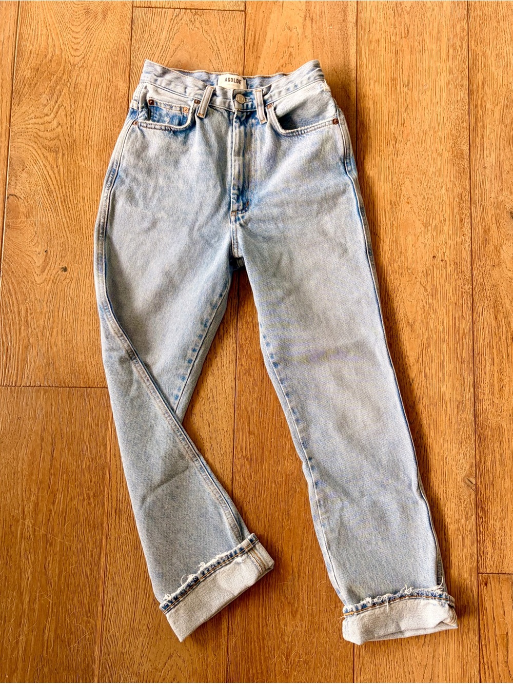 AGOLDE Light Wash High-Rise Pinch Jeans - Light Blue